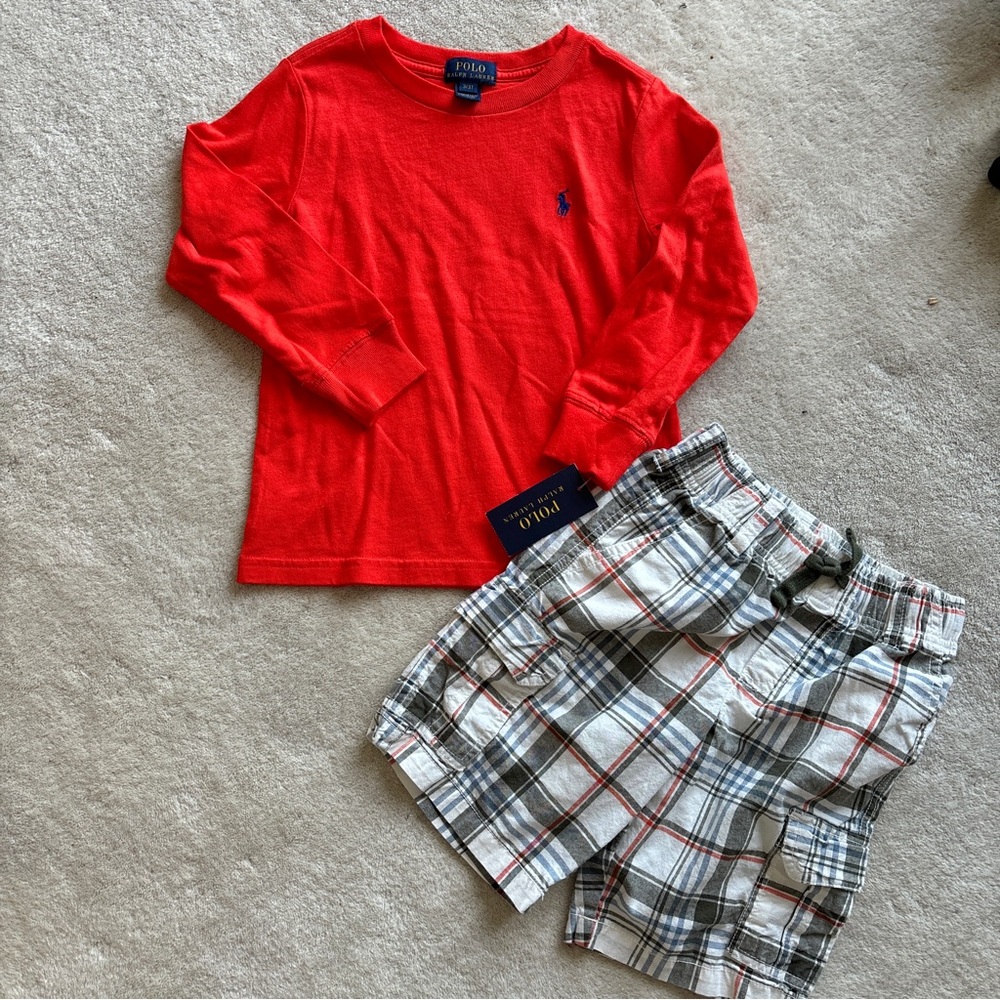 Ralph Lauren Long Sleeve and plaid shorts